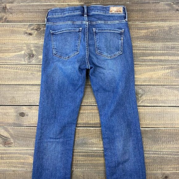 Express Mid Rise Skinny Jeans Size 2 LONG Performance Stretch Dark Wash Jeans - Picture 6 of 7
